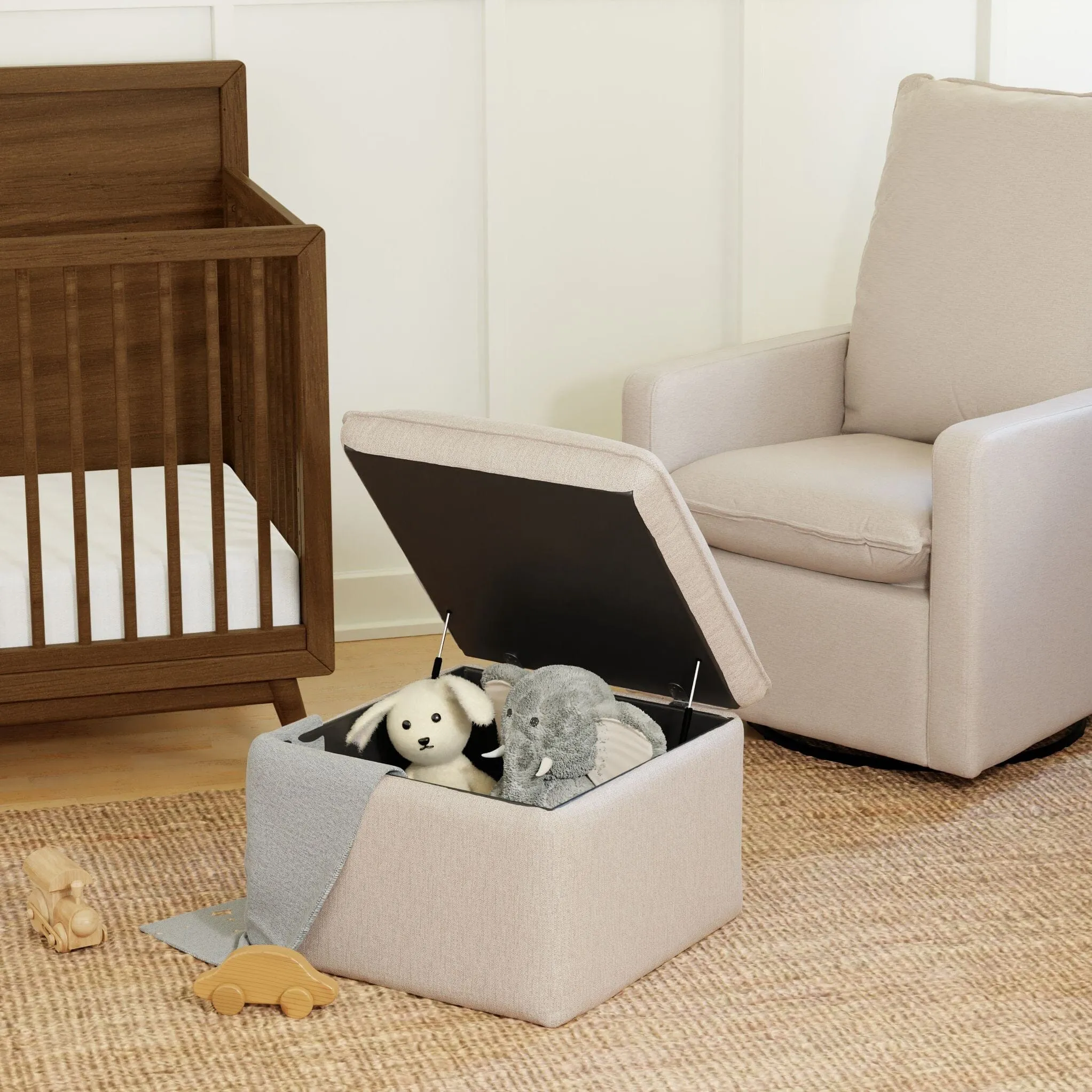 Cali Storage Ottoman | Beach Eco-Performance Fabric with USB