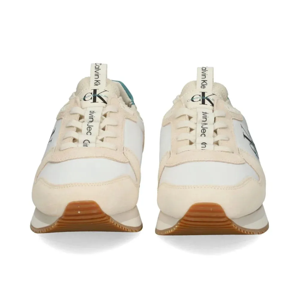 Calvin Klein Jeans Runner Sock Laceup Trainer YM0YM00553-WHTGRN
