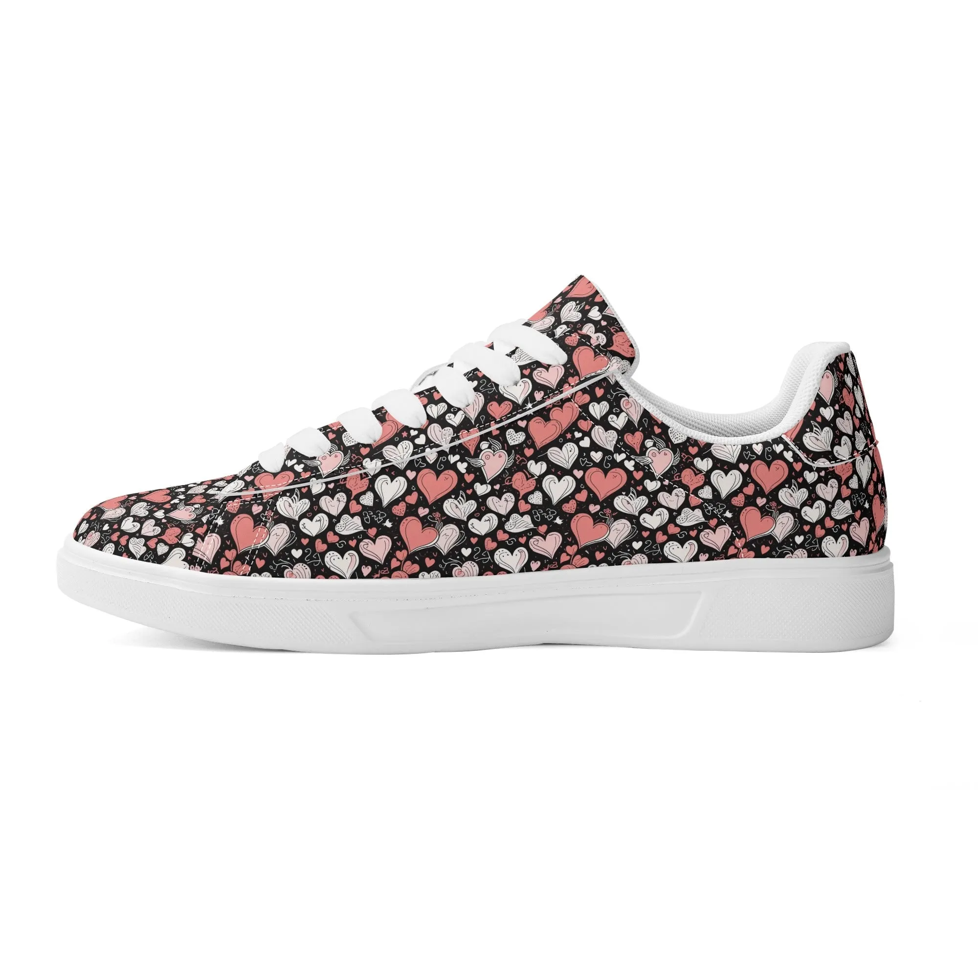 Colorful Hearts Adult Lightweight Brand Low Top Leather Shoes