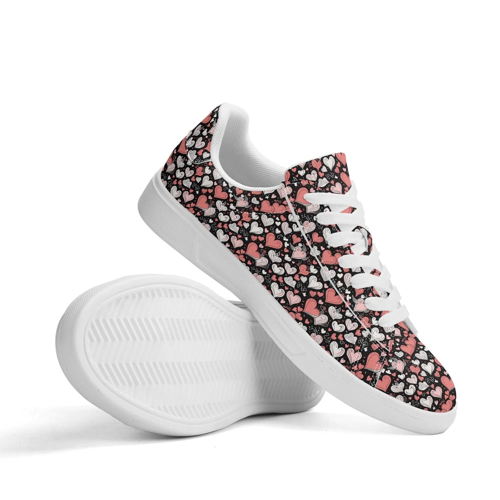 Colorful Hearts Adult Lightweight Brand Low Top Leather Shoes