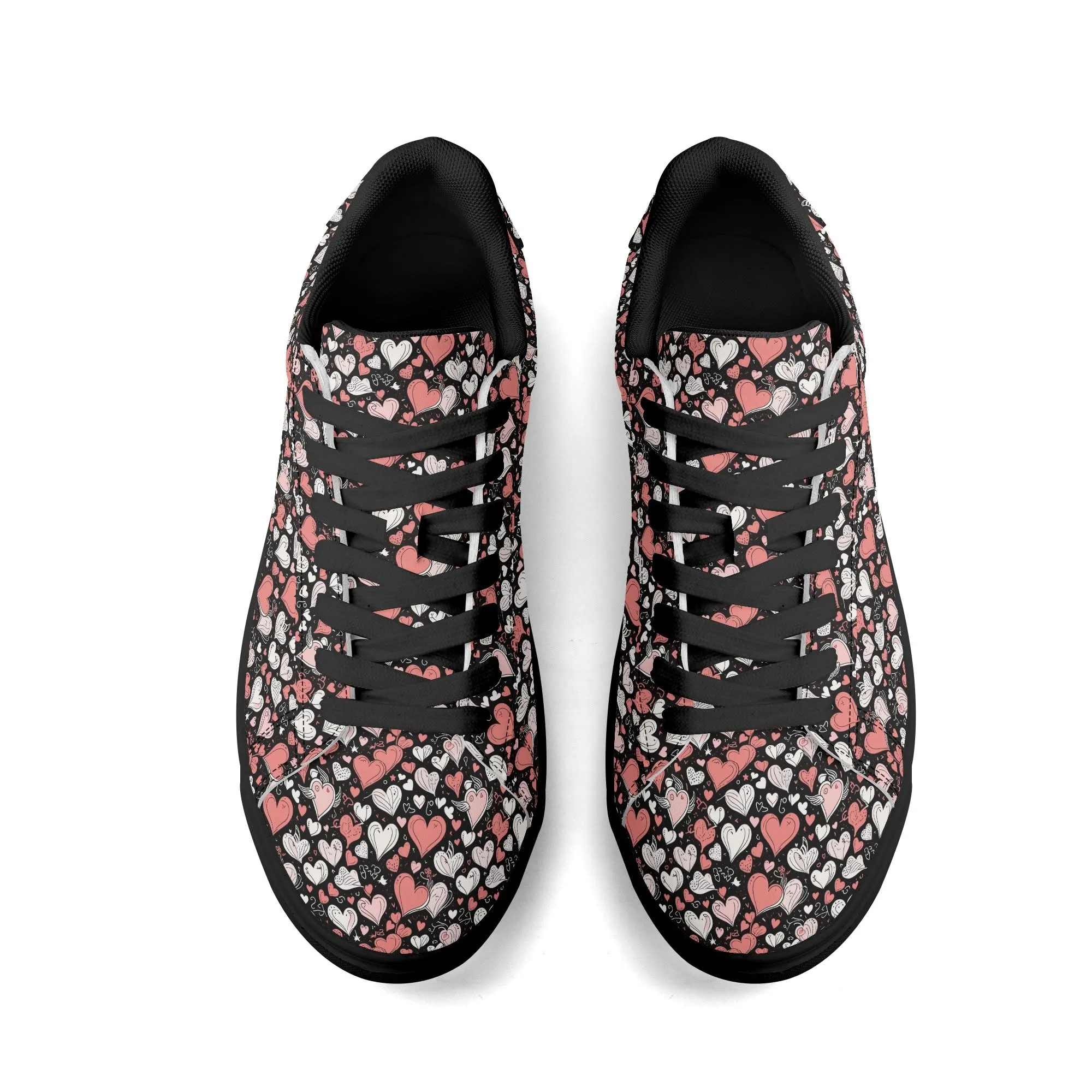 Colorful Hearts Adult Lightweight Brand Low Top Leather Shoes