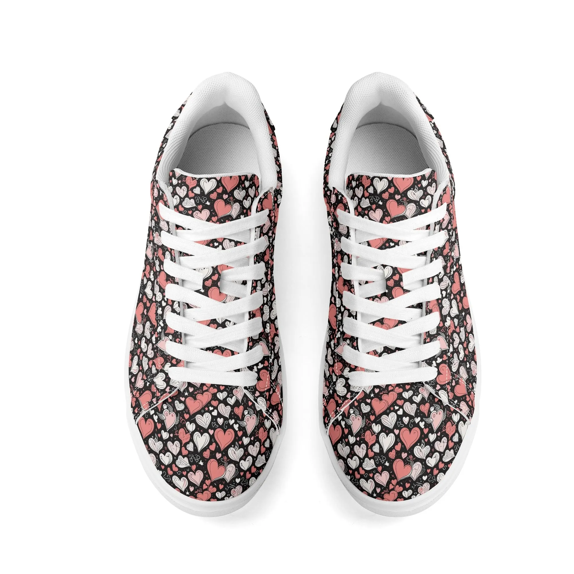 Colorful Hearts Adult Lightweight Brand Low Top Leather Shoes
