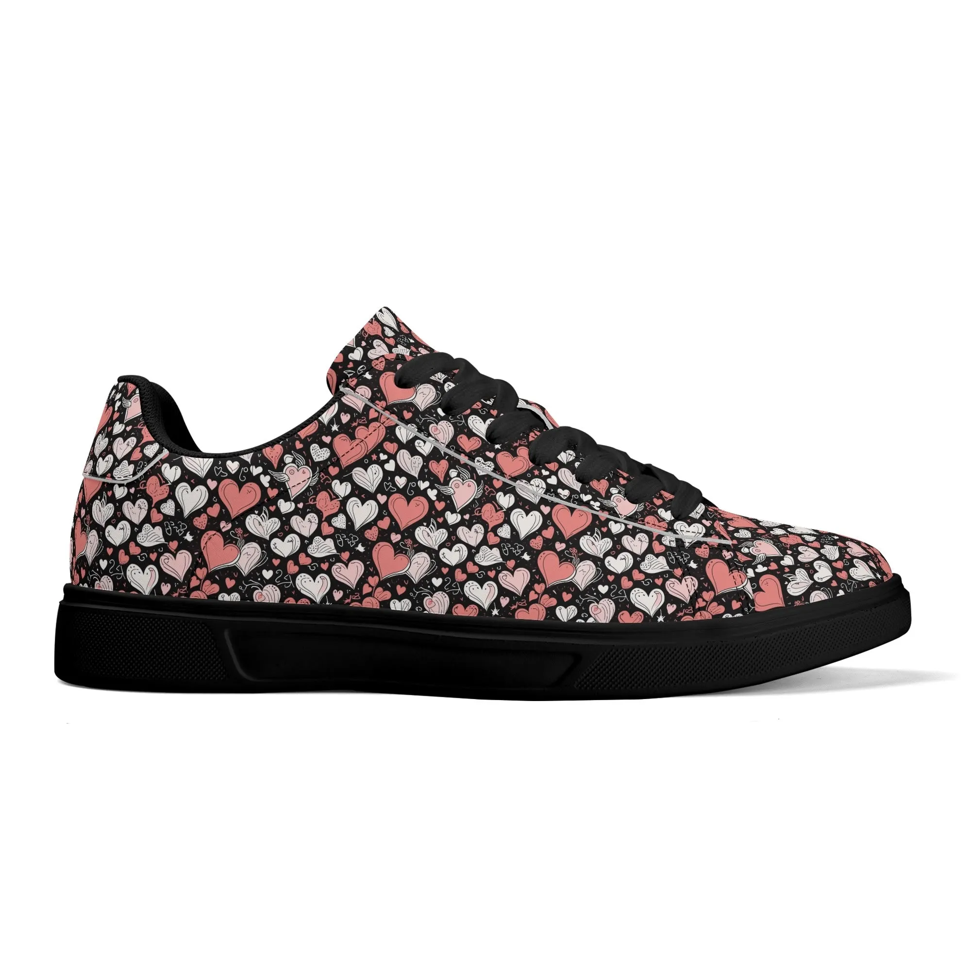 Colorful Hearts Adult Lightweight Brand Low Top Leather Shoes