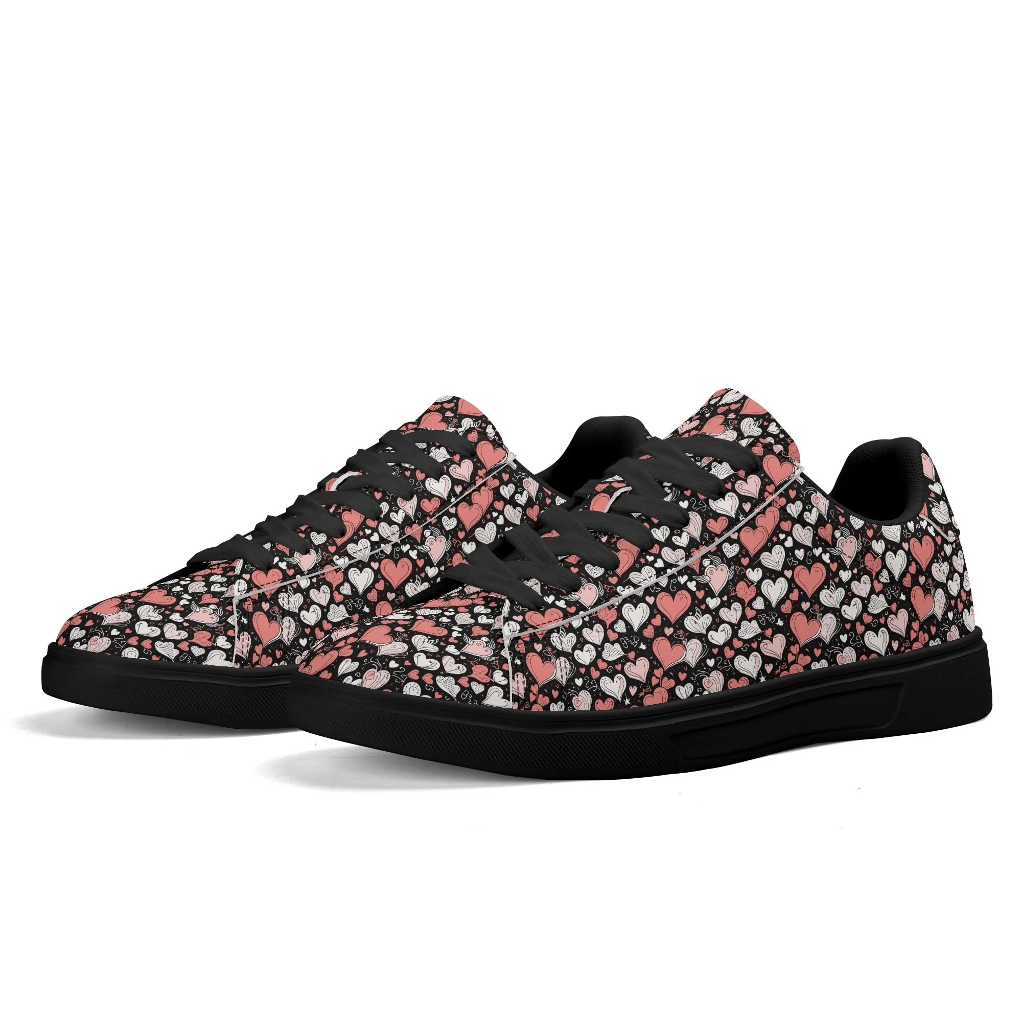 Colorful Hearts Adult Lightweight Brand Low Top Leather Shoes