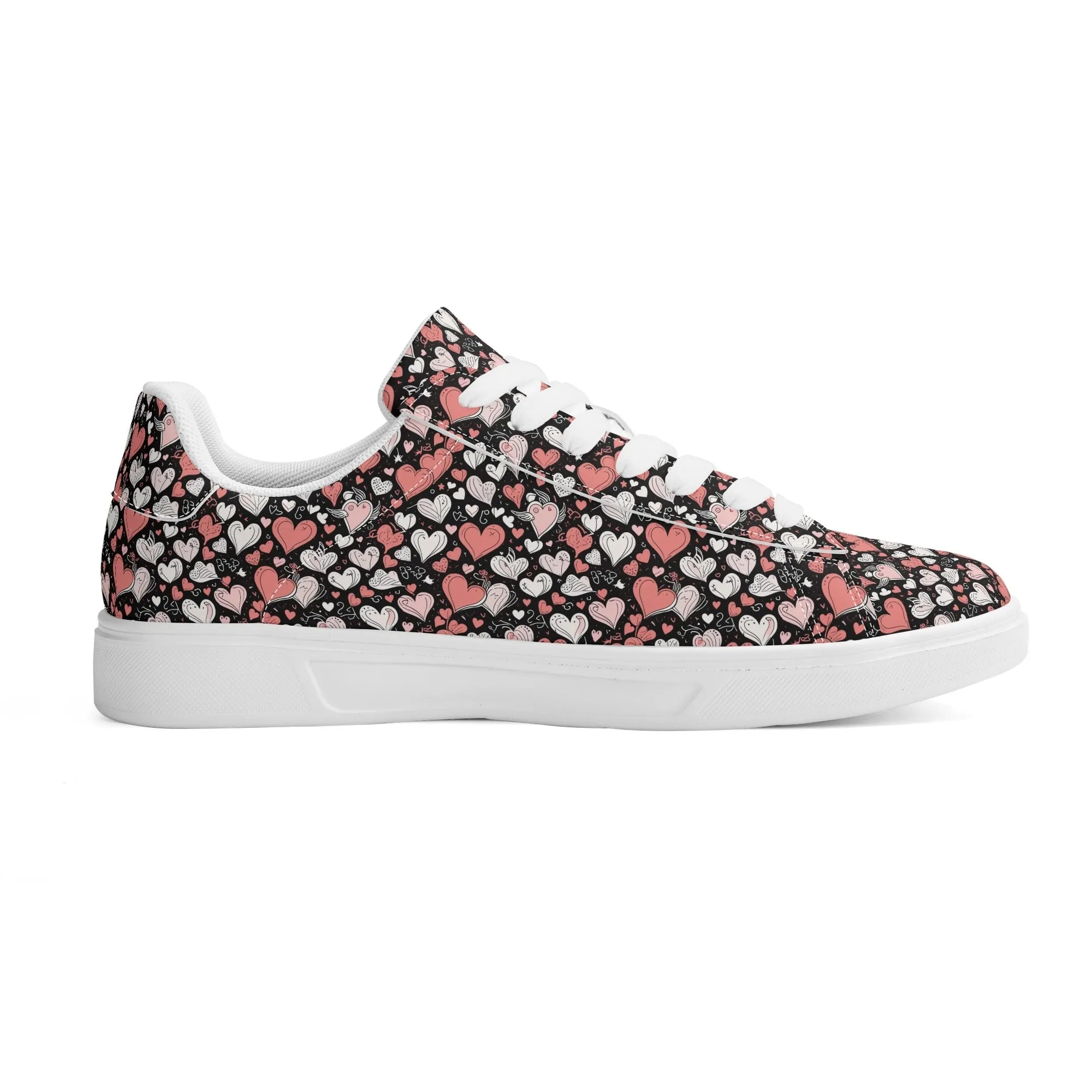 Colorful Hearts Adult Lightweight Brand Low Top Leather Shoes