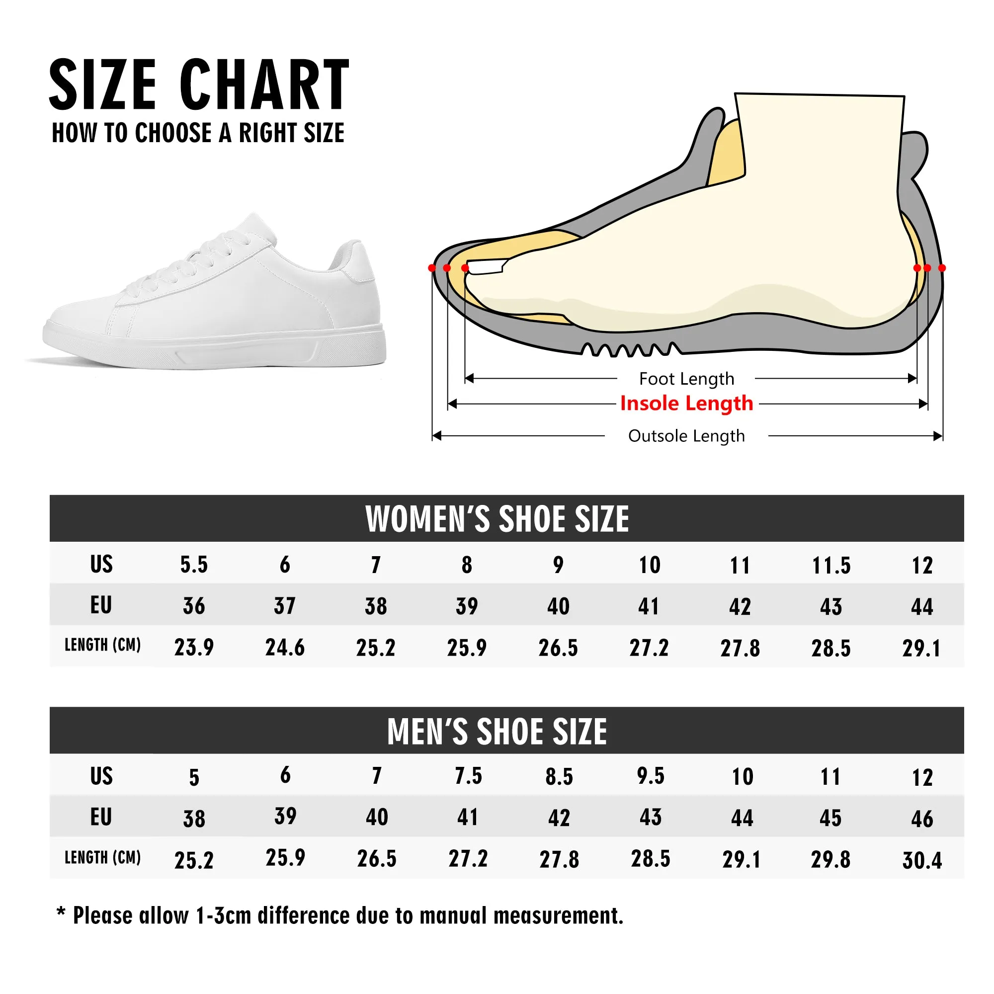 Colorful Hearts Adult Lightweight Brand Low Top Leather Shoes
