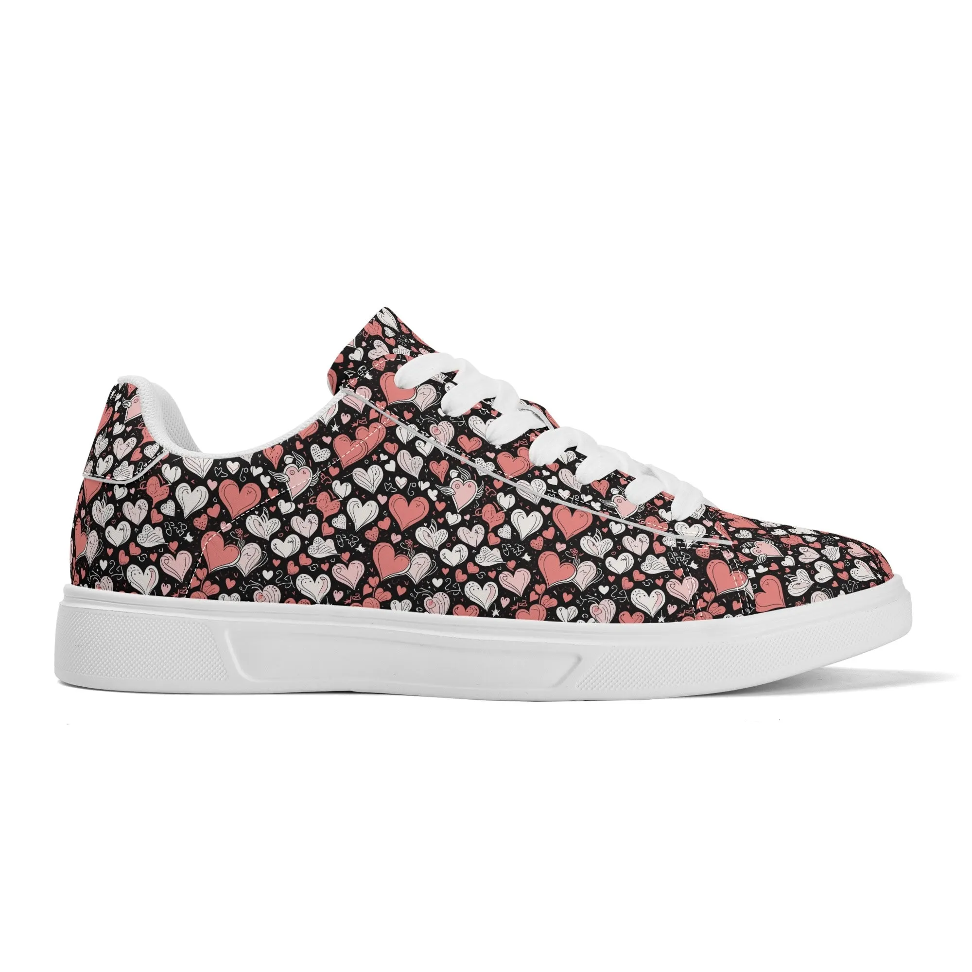 Colorful Hearts Adult Lightweight Brand Low Top Leather Shoes