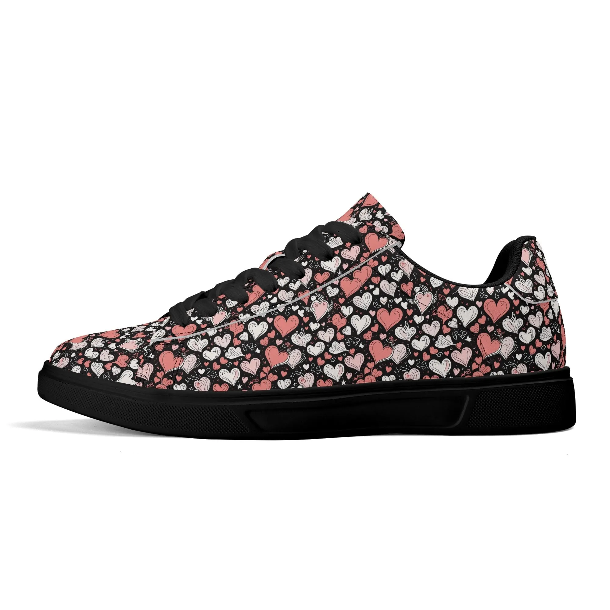 Colorful Hearts Adult Lightweight Brand Low Top Leather Shoes