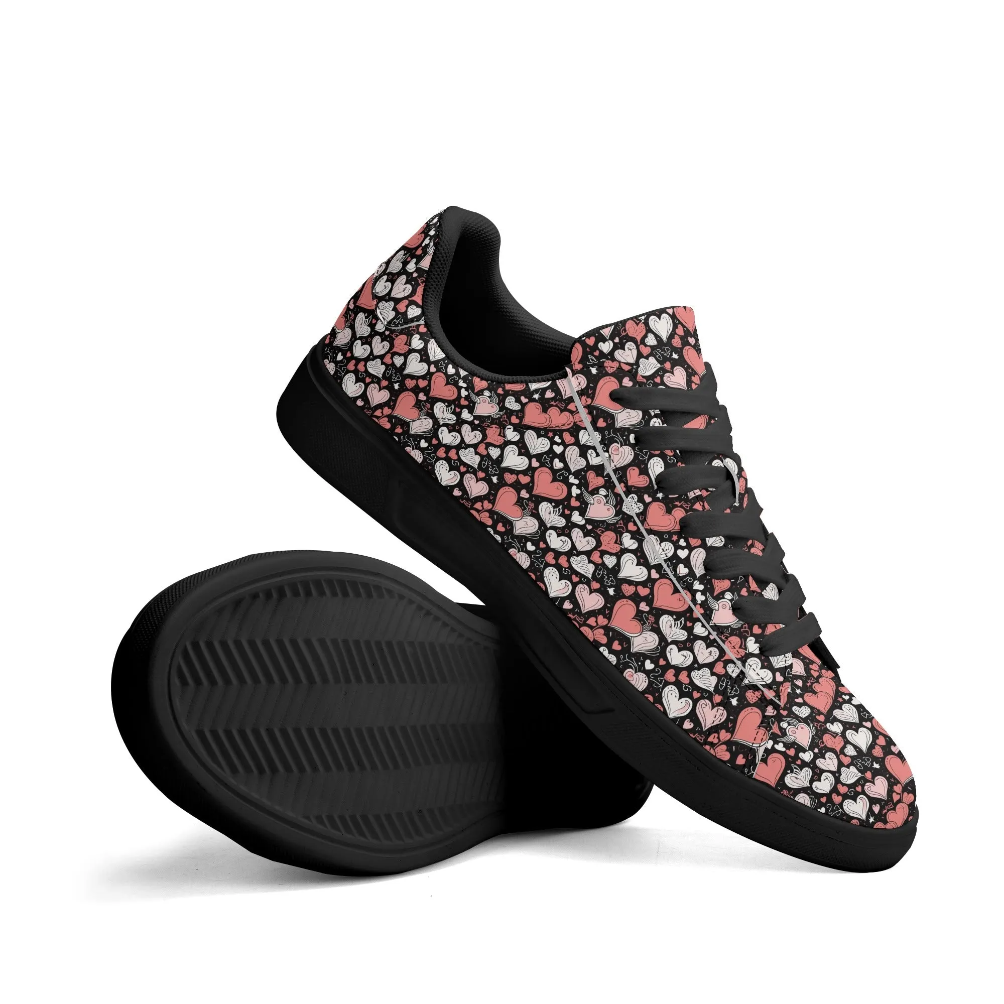 Colorful Hearts Adult Lightweight Brand Low Top Leather Shoes