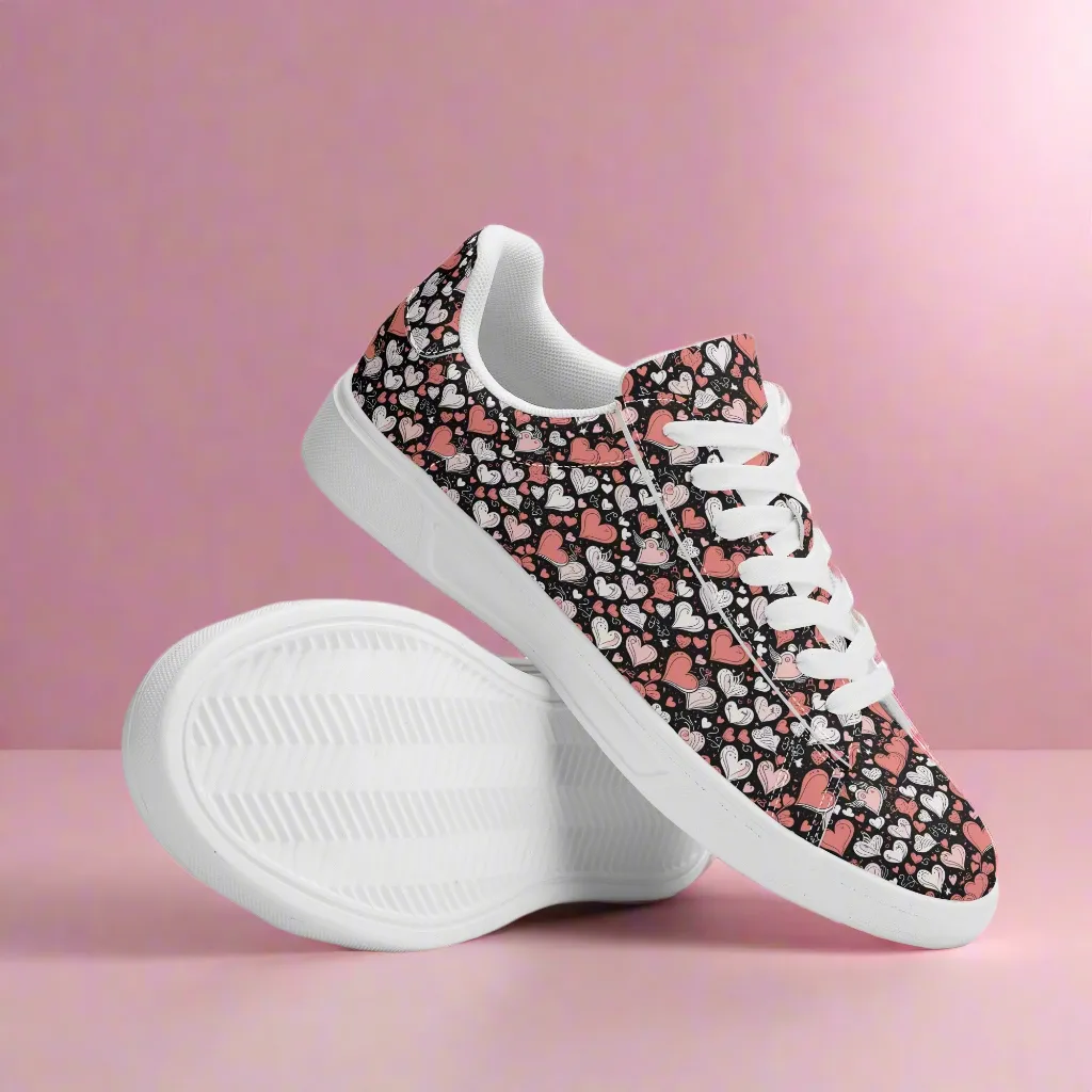 Colorful Hearts Adult Lightweight Brand Low Top Leather Shoes