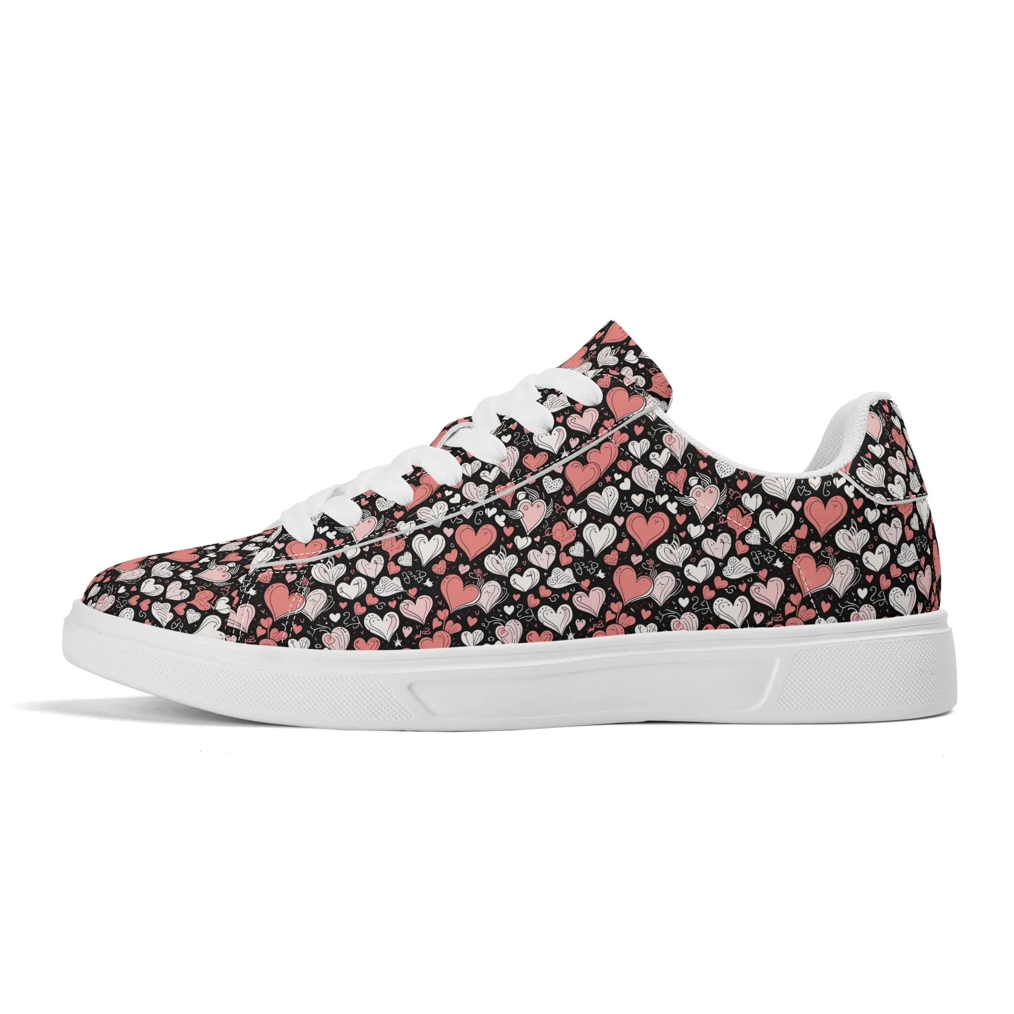 Colorful Hearts Adult Lightweight Brand Low Top Leather Shoes