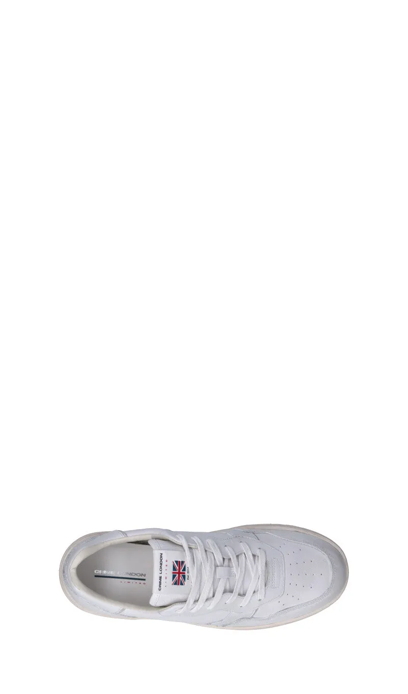 CRIME Sneaker uomo bianca in pelle