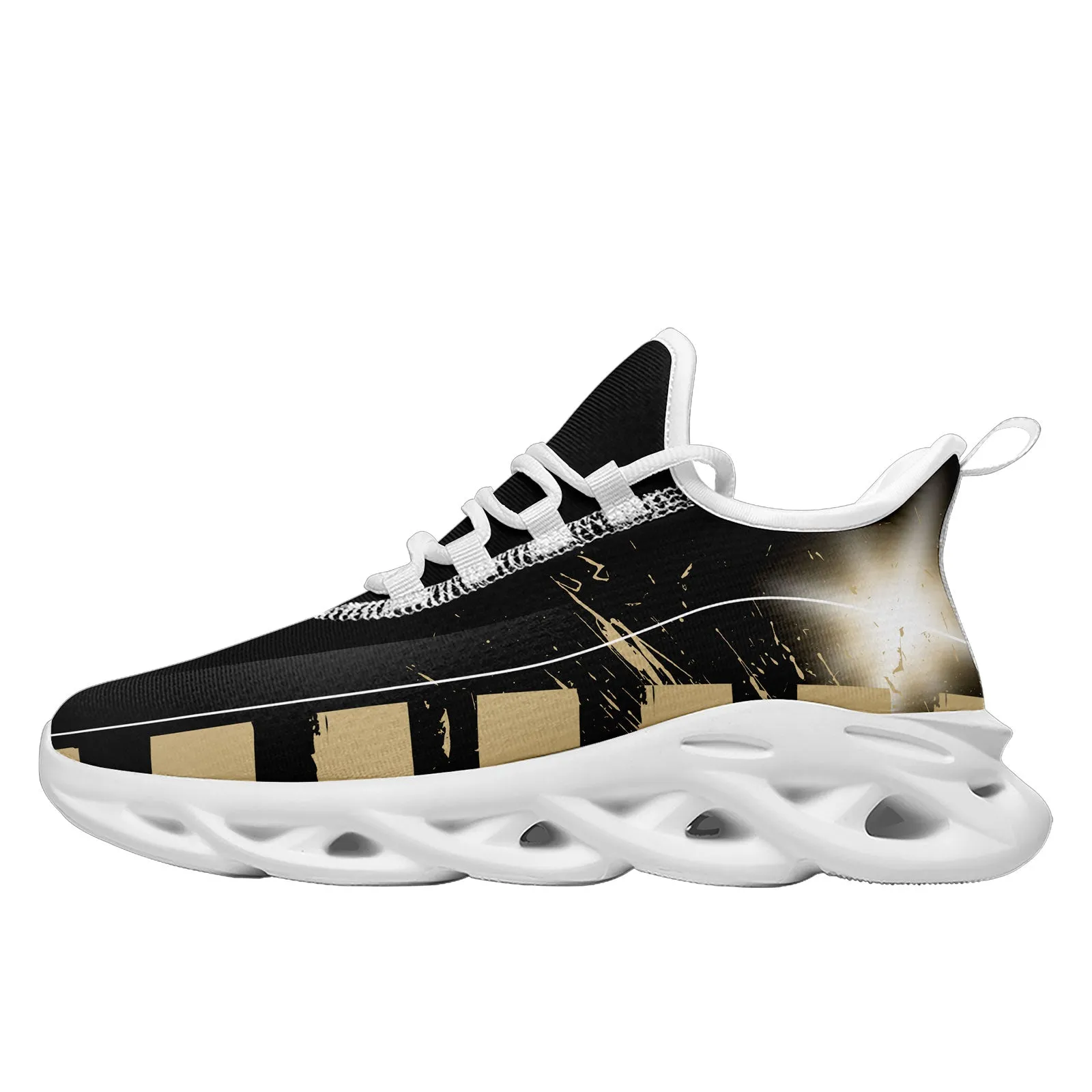 Custom Black Yellow New Orleans Maxsoul Shoes Personalized Sneaker FN003-D020260-19