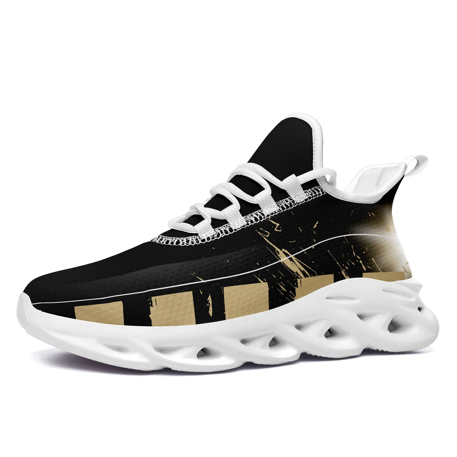 Custom Black Yellow New Orleans Maxsoul Shoes Personalized Sneaker FN003-D020260-19
