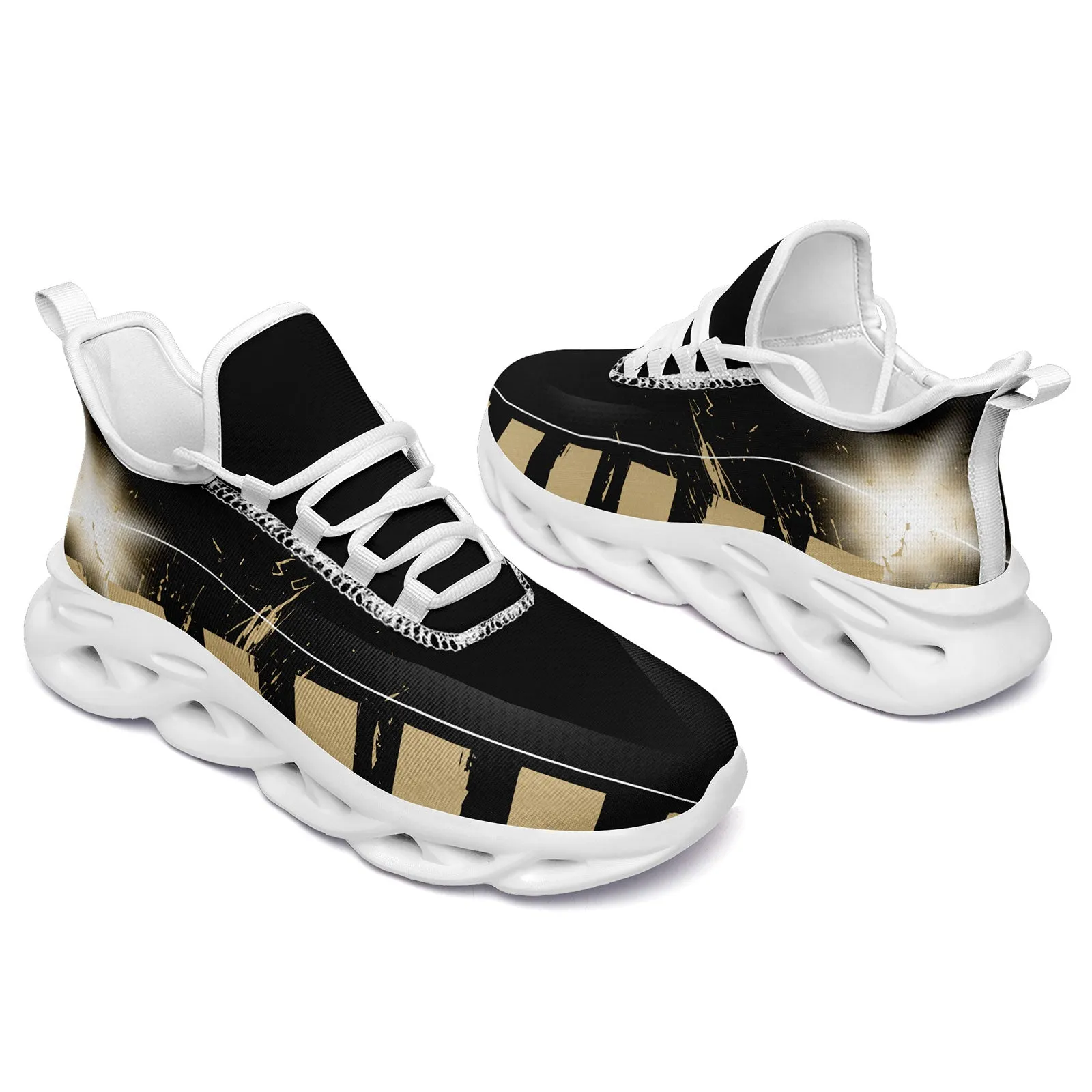 Custom Black Yellow New Orleans Maxsoul Shoes Personalized Sneaker FN003-D020260-19