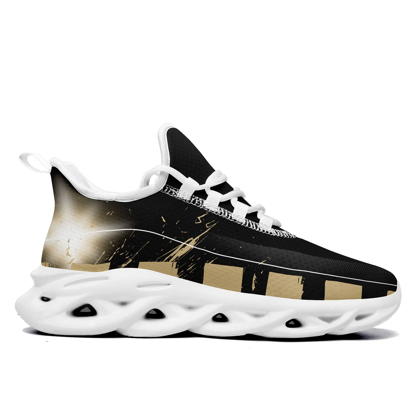 Custom Black Yellow New Orleans Maxsoul Shoes Personalized Sneaker FN003-D020260-19