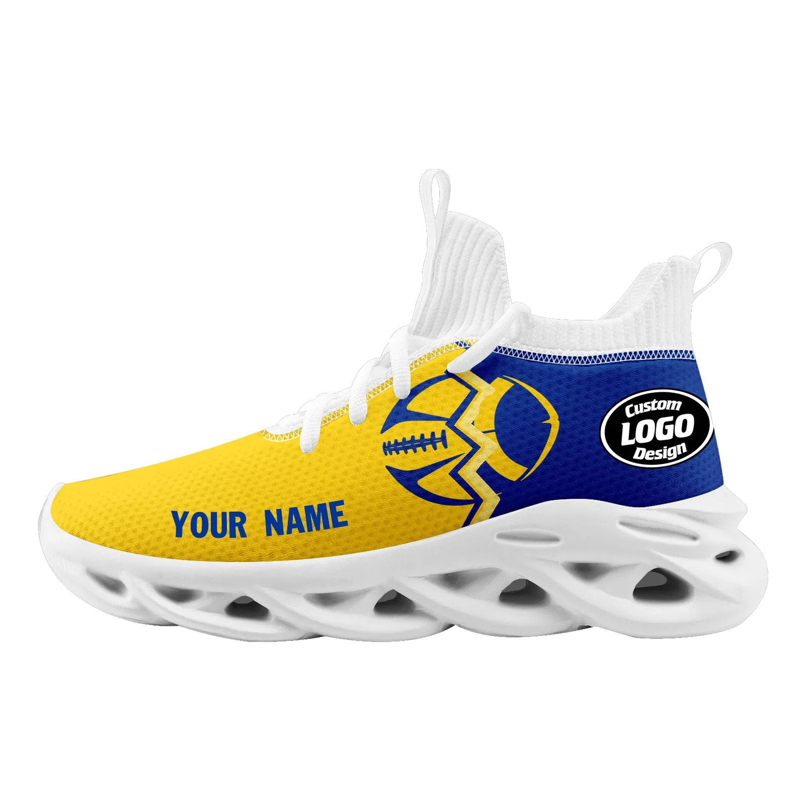Custom Yellow Blue California MaxSoul Shoes and Hat Combo Offer Personalized Combo ZH-D028017-8