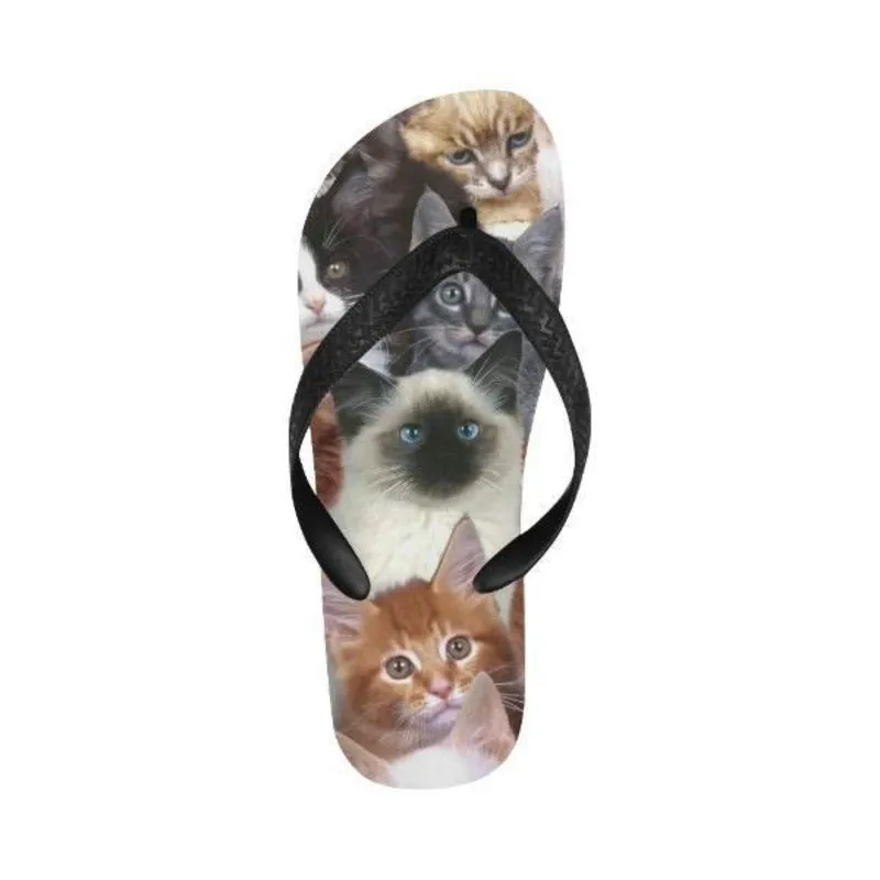 Cute Flip Flops Kitty Cat Slippers Beach Sandals Cat Mom Gifts
