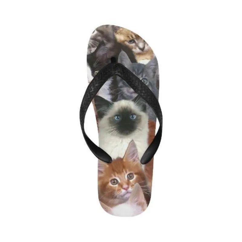 Cute Flip Flops Kitty Cat Slippers Beach Sandals Cat Mom Gifts