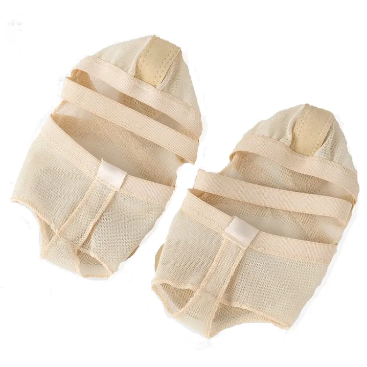 Dance Practice Shoes Soft-Soled Socks Gymnastics Foot Cover Semi-Truncated Foot Cover, Size: L (38-39)(Creamy-white)