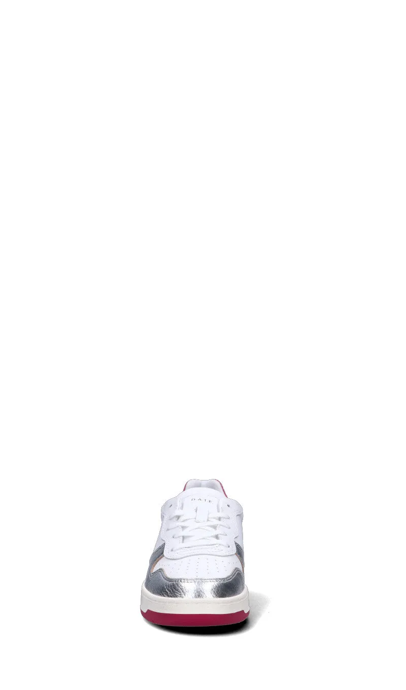 D.A.T.E. Sneaker donna bianca/argento in pelle