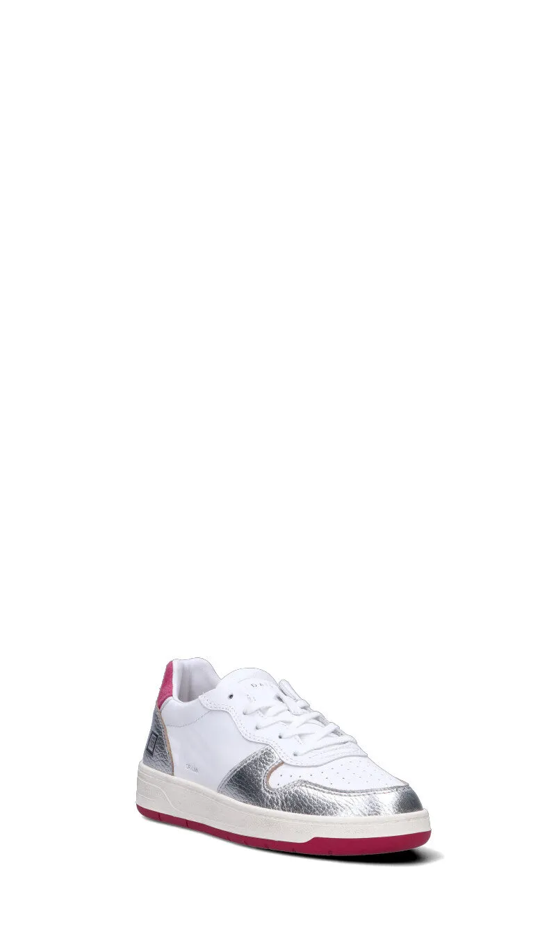 D.A.T.E. Sneaker donna bianca/argento in pelle