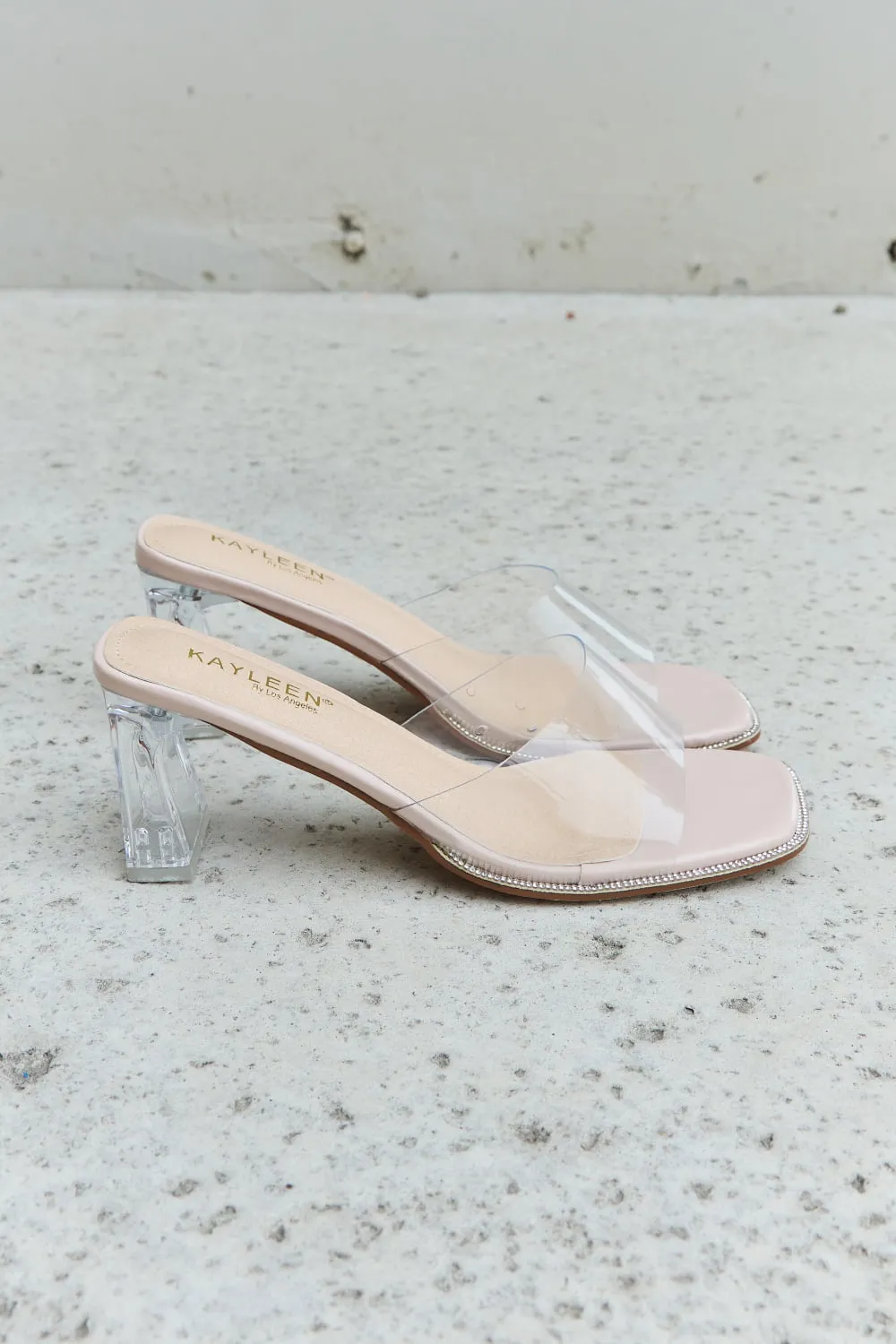 DDK Make Myself Clear Mule Block Heels - Fashion M&J