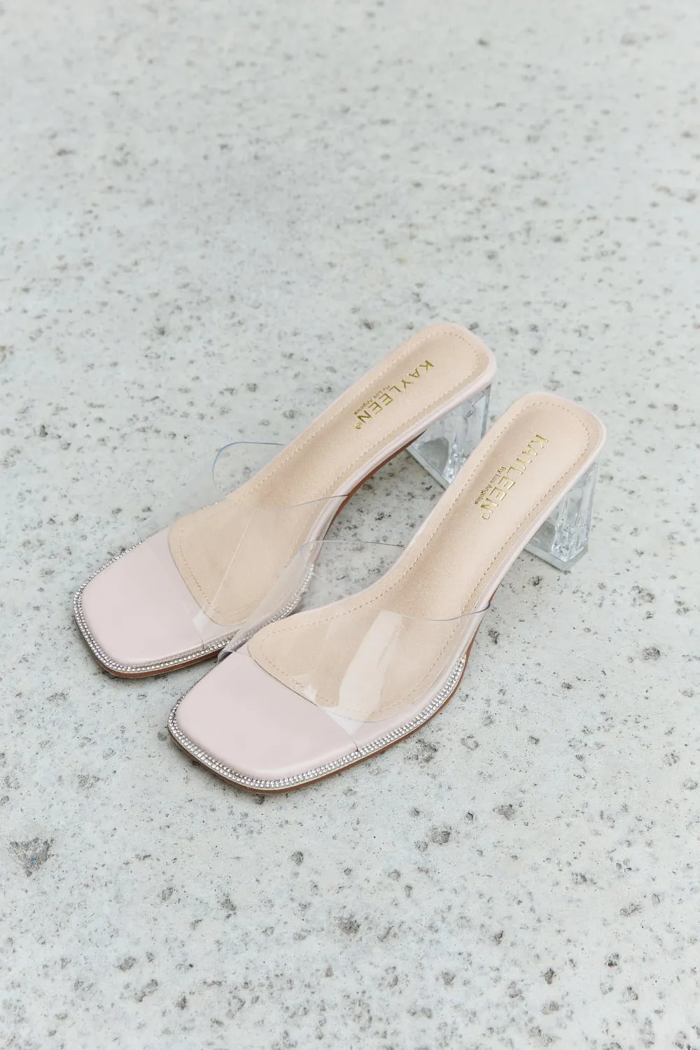 DDK Make Myself Clear Mule Block Heels - Fashion M&J
