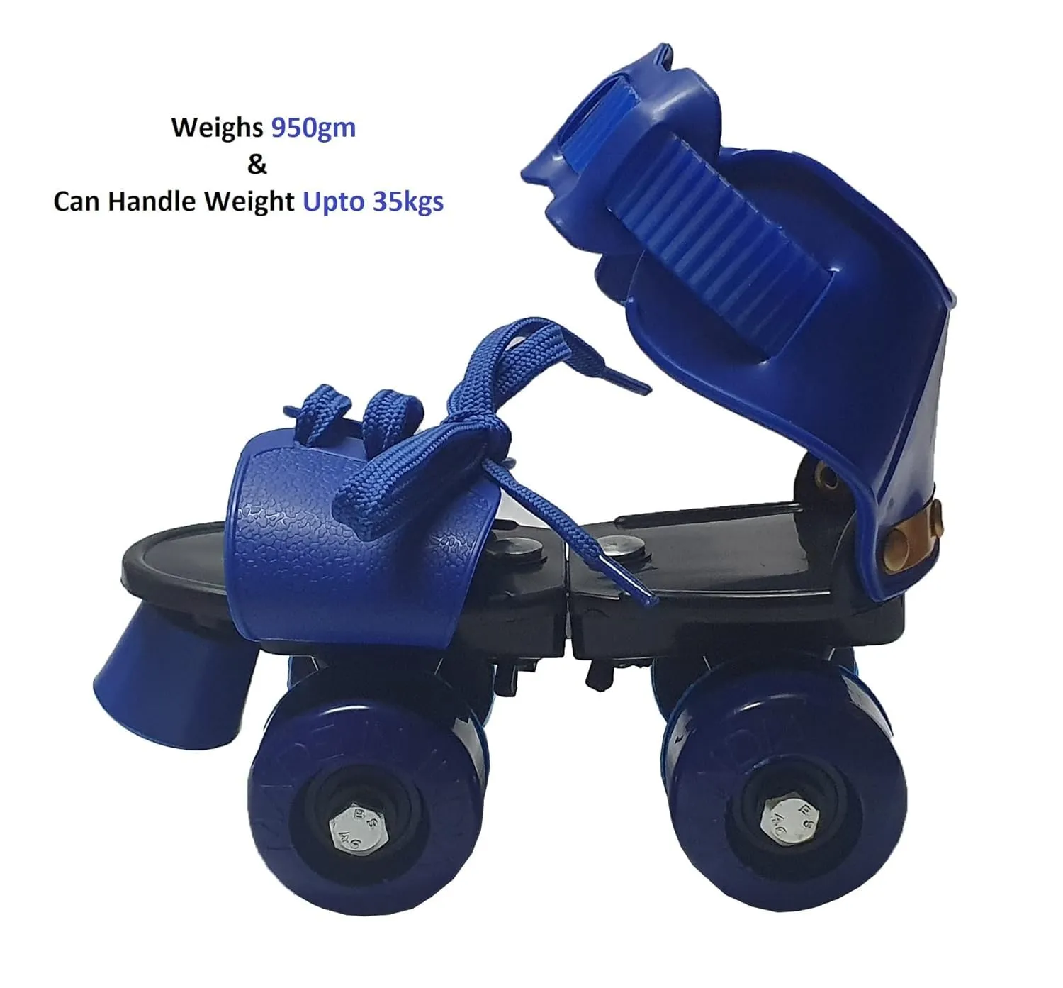 Famous Quality® Adjustable Indoor/Outdoor Quad Dry Roller Skates for Girls and Boys;Age Group 5-12 Years; Metal Plastic, Blue