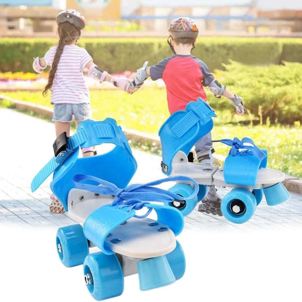 Famous Quality® Adjustable Indoor/Outdoor Quad Dry Roller Skates for Girls and Boys;Age Group 5-12 Years; Metal Plastic, Blue