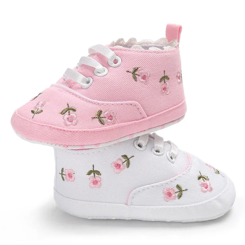 Fashion Infant Tollder Embroidery Canvas  Shoes Baby Boys Girls Sneaker Prewalker 0-18M
