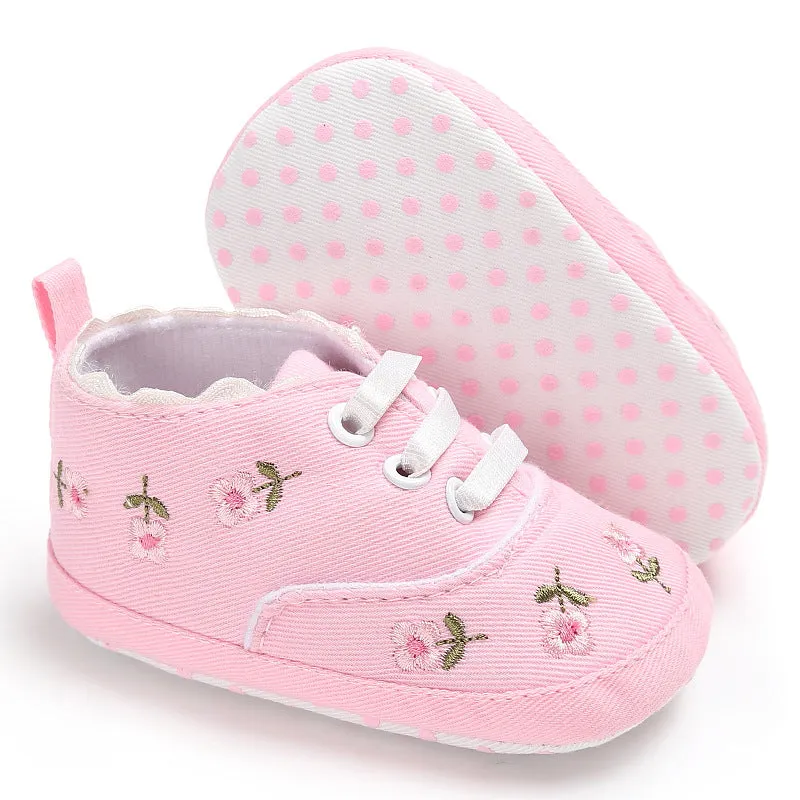Fashion Infant Tollder Embroidery Canvas  Shoes Baby Boys Girls Sneaker Prewalker 0-18M