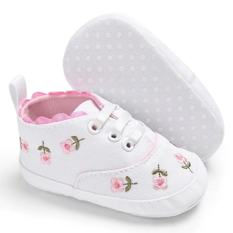 Fashion Infant Tollder Embroidery Canvas  Shoes Baby Boys Girls Sneaker Prewalker 0-18M