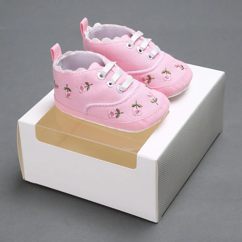 Fashion Infant Tollder Embroidery Canvas  Shoes Baby Boys Girls Sneaker Prewalker 0-18M