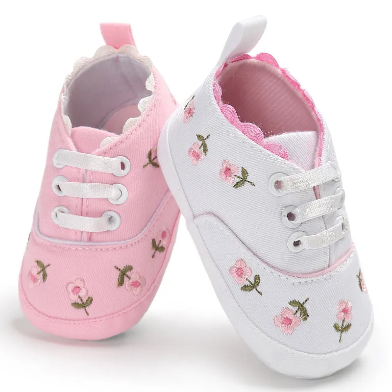 Fashion Infant Tollder Embroidery Canvas  Shoes Baby Boys Girls Sneaker Prewalker 0-18M