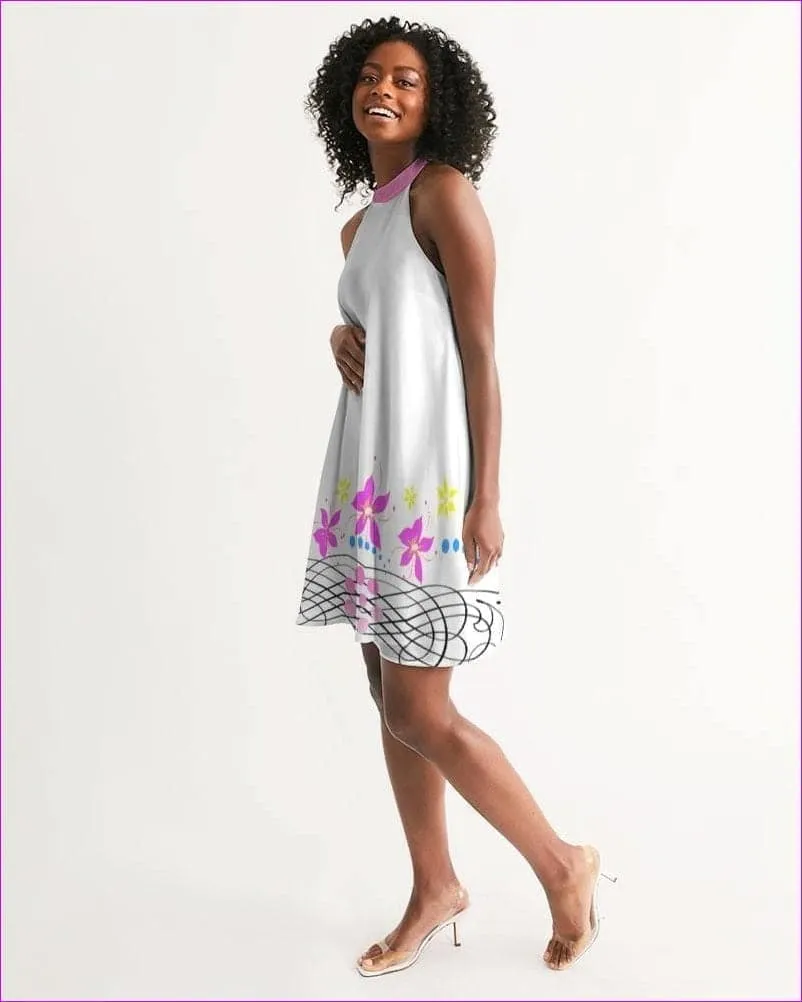 Floral Wear Womens Halter Dress