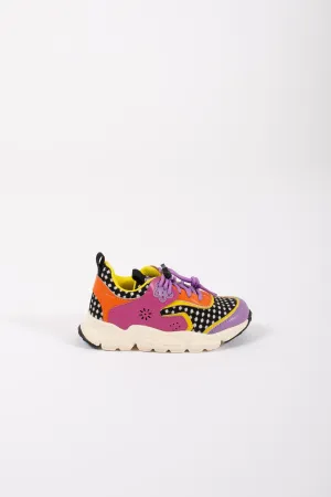 Flower Mountain Sneakers Eco Calf/cozy Fabric Viola Bambina