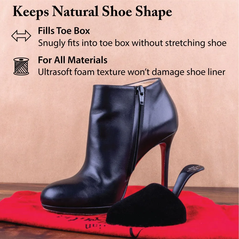 FootFitter Rounded Foam Shoe Tree with Handle for Women's High Heels, Lightweight Shape Keeping Travel Shoe Tree - FP42, 3-Pack
