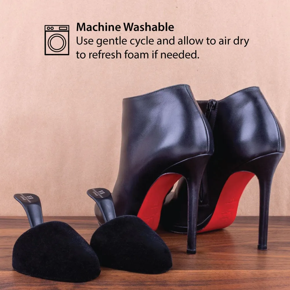 FootFitter Rounded Foam Shoe Tree with Handle for Women's High Heels, Lightweight Shape Keeping Travel Shoe Tree - FP42, 3-Pack