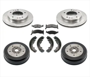 Front Disc Brake Rotors Pads Drums & Brake Shoes for Kia Sportage 1995-1997 6PCS