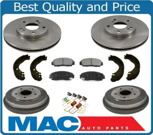 Front Rotors Rear Drums Brake Pads Shoes Spring Kit for Honda GX 2006-2010