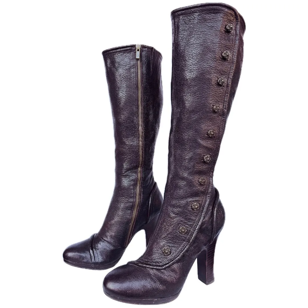 Frye Matilda Victorian Tall Knee High Cowgirl Western Boots