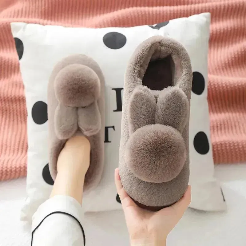 Furry Bunny Plush Indoor Shoes