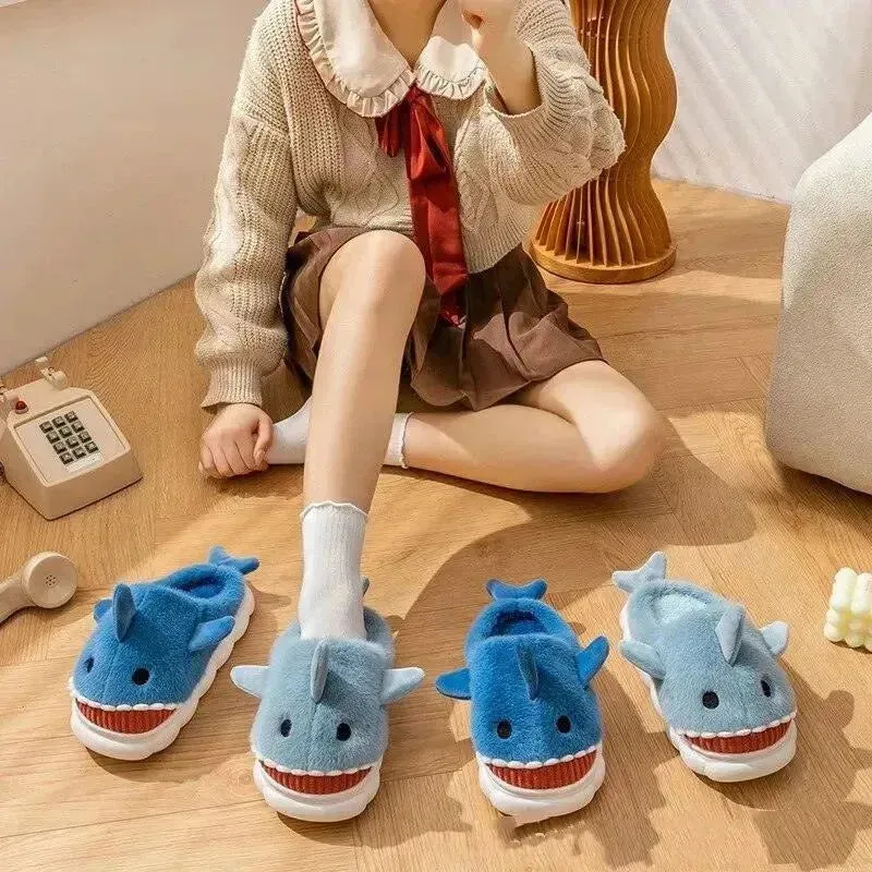 Furry Shark Slippers