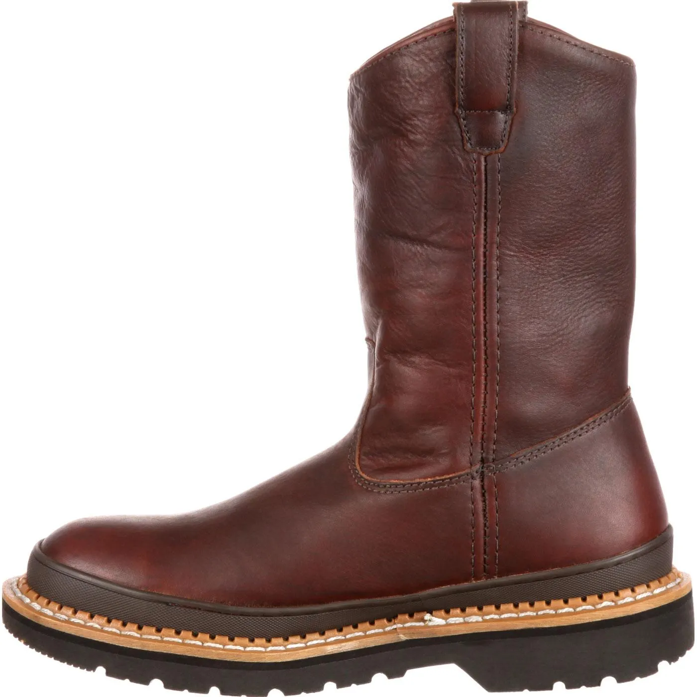 Georgia | Men's Giant Steel Toe Pull-On Work Boot | Soggy Brown