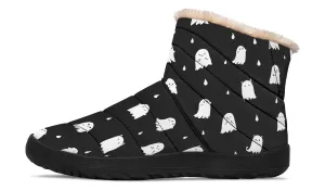 Ghost Party Comfy Winter Boots - Warm Vegan Boots with Side Zipper and Anti-Slip Soles