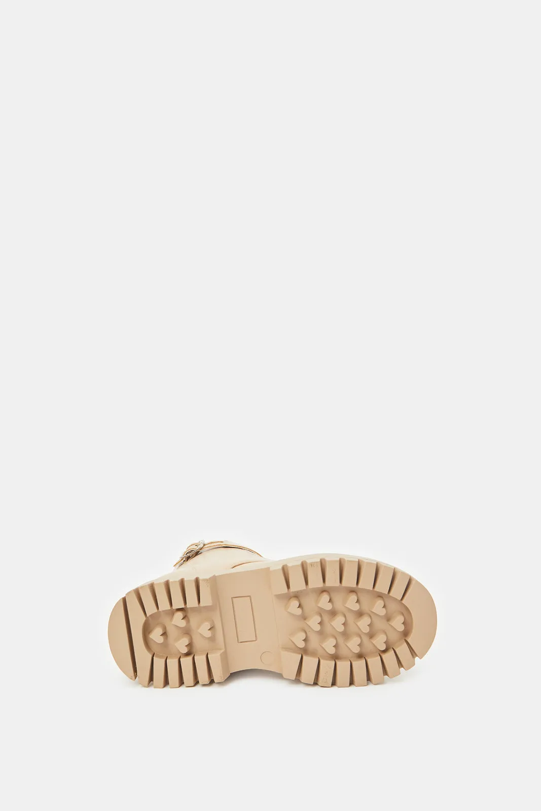 Girls Beige Ankle Length Boots