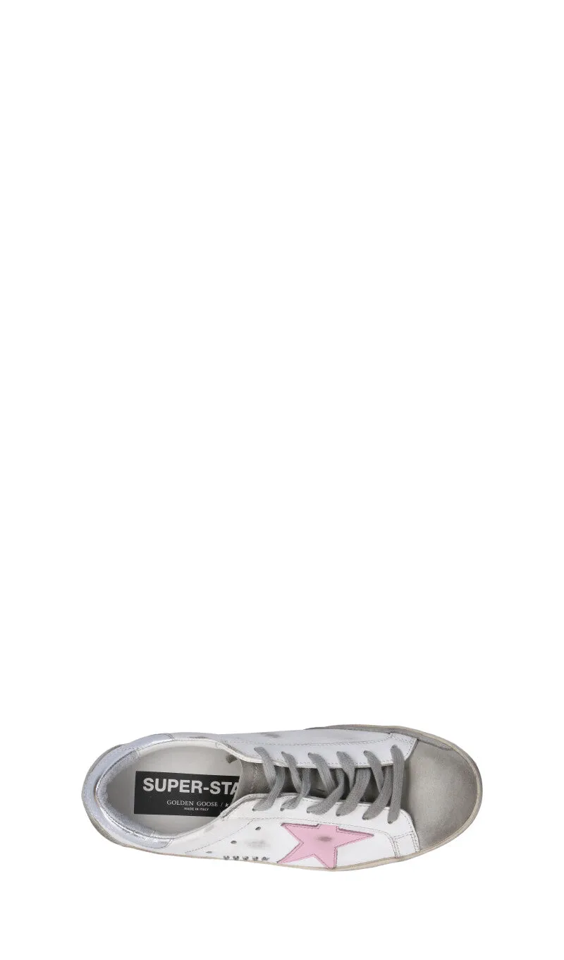 GOLDEN GOOSE Sneaker donna bianca/argento/rosa in pelle