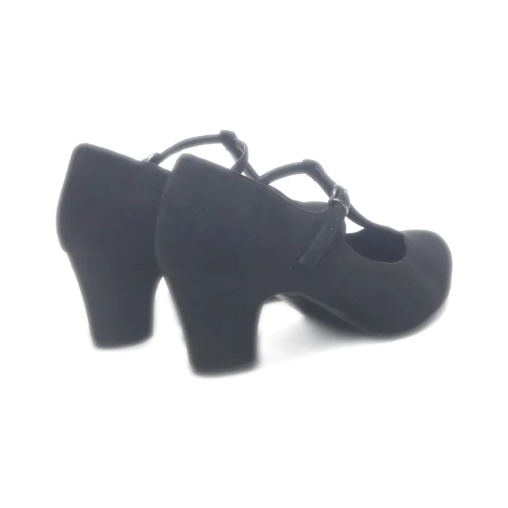 Graceland Mid-Heel Shoes Suede Black Colour For Women