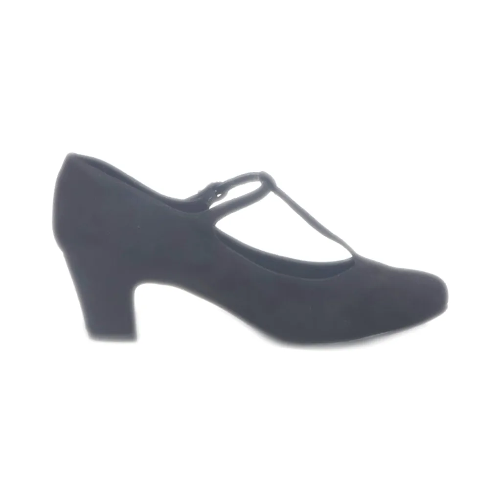 Graceland Mid-Heel Shoes Suede Black Colour For Women